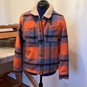 Toad&Co Cozy Sherpa Jacket with Orange Accents